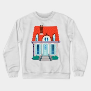 old town house with a red roof Crewneck Sweatshirt